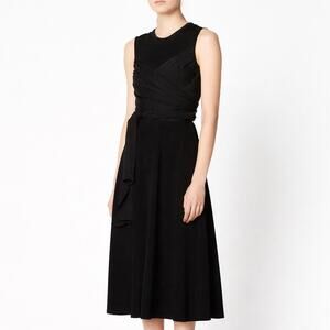 NWT Sandro Paris Trudy Black Sleeveless Midi Dress Size 8
